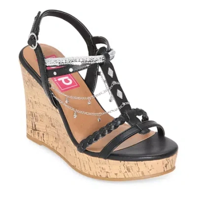 Pop Womens Rulleria Wedge Sandals In Black