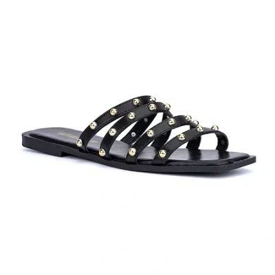 Olivia Miller Womens Heidi Flat Sandals In Black