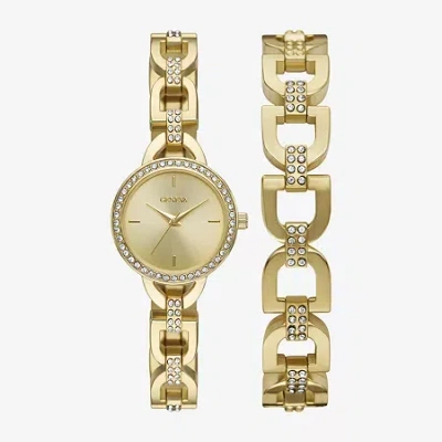 Geneva Womens Crystal Accent Gold Tone Bracelet Watch Fmdjm314 In Gold