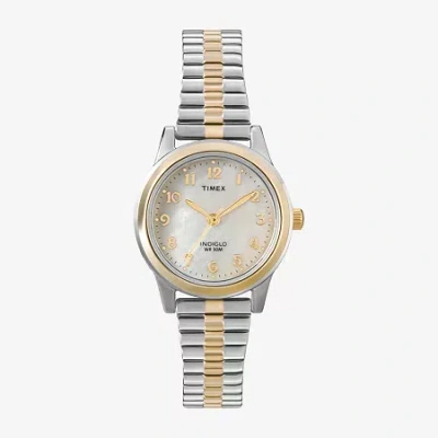 Timex Womens Two Tone Mother-of-pearl Expansion Watch