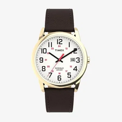 Timex Mens Brown Leather Strap Watch Tw2y12700jt In Brown