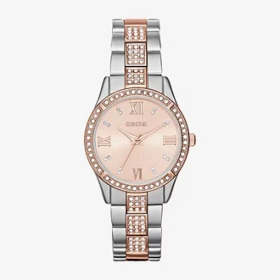 Geneva Womens Crystal-accent Bracelet Watch In Silver