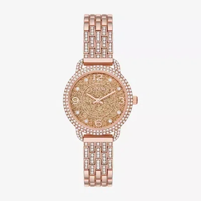 Geneva Ladies Womens Crystal Accent Rose Goldtone Bracelet Watch Fmdjm267 In Gold