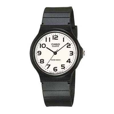 Casio Mens White Dial Black Resin Strap Watch Mq24-7b2llub