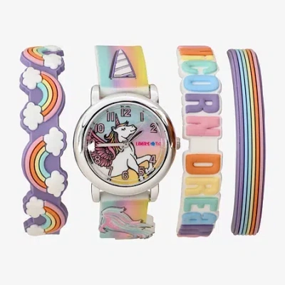 Limited Too Girls Multicolor 4-pc. Watch Boxed Set Lmt20007jc21 In Blue