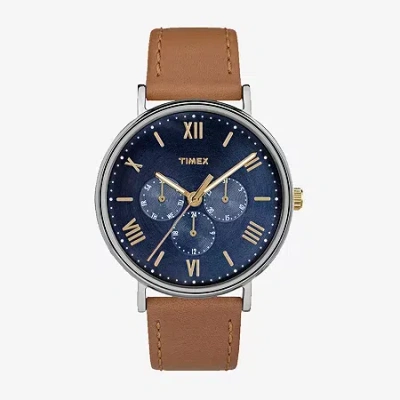 Timex Southview Unisex Adult Brown Leather Strap Watch Tw2r29100jt