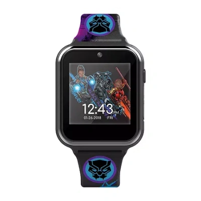 Marvel Black Panther  Boys Black Smart Watch Avg4608jc In Blue
