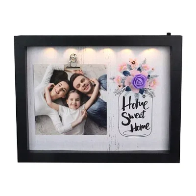 Northlight 4" X 4" Led Sweet Home Frame With Photo Clip In Black