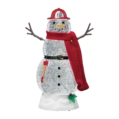 Roman 11"h Lighted Swirl Snowman Fireman Christmas Tabletop Decor In Multi