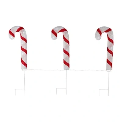 Northlight 20" Lighted Candy Cane Christmas Yard Art In Multi