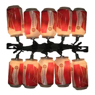 Kurt Adler 10-light Budweiser Can Light Set In Multi