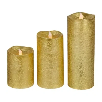Northlight 8" Led Brushed Flameless Pillar Flameless Candle In Multi