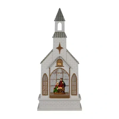 Northlight 12" Led Lighted Holy Family Church Scene Christmas Snow Globe In Multi