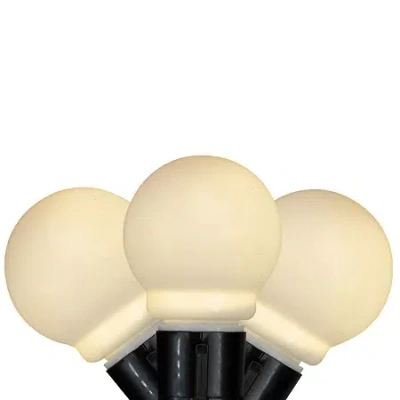 Kurt Adler 10 Warm White Glass Led - 15 Ft Black Wire String Lights In Neutral