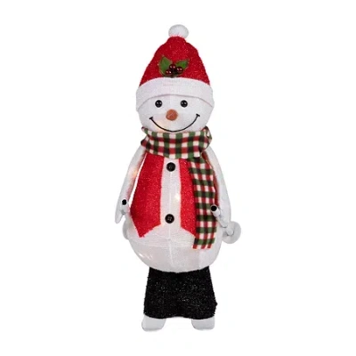 Northlight 24" Led Lighted Animated Skiing Snowman Christmas Yard Art In White