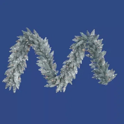 Vickerman 9' Silver Christmas Garland Unlit In Silver