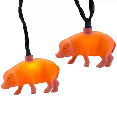 Kurt Adler Pink Pig Light Set In Multi