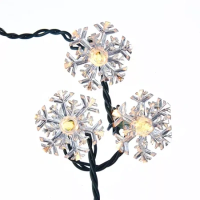 Kurt Adler Snowflake Reflector Light Set In White