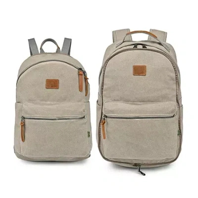 Tsd Brand Trail Tree Double Canvas Laptop Backpack In Gray