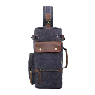 Tsd Brand Hill Side Canvas Sling Bag Unisex Adult Adjustable Straps Padded Straps Backpack In Blue