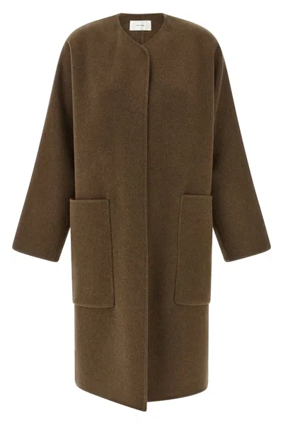 The Row 'tiberus' Coat In Brown