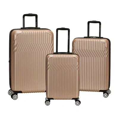 Rockland Pista Abs Non Expandable 3-pc. Hardside Lightweight Luggage Set In Sand