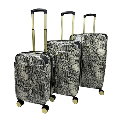 Jenni Chan Python 3-pc. Hardside Luggage Set In Gray