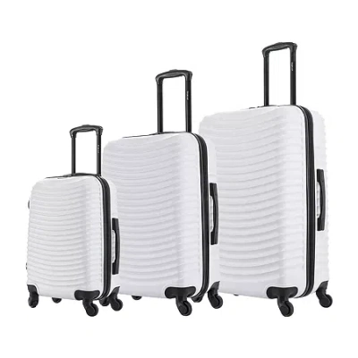 Dukap Adly 3-pc.hardside Lightweight Spinner Luggage Set In White