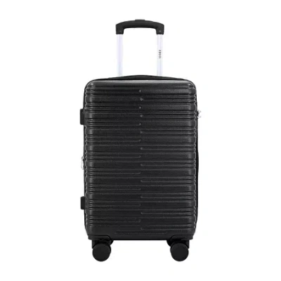 Izod Romeo 20 Inch Hardside Lightweight Carry-on Spinner Luggage In Black