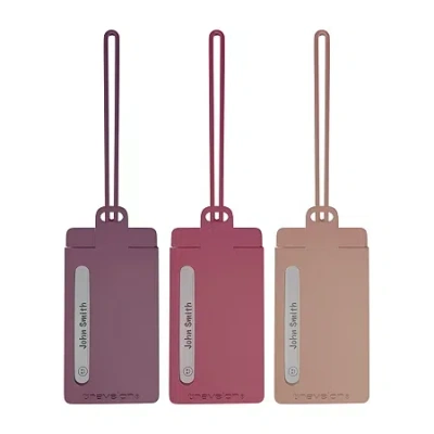 Travelon Set Of 3 Privacy Luggage Tags In Red