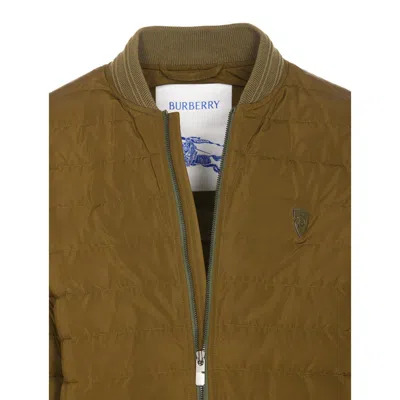Burberry Men Dalham B Shield Logo Down Jacket In Green