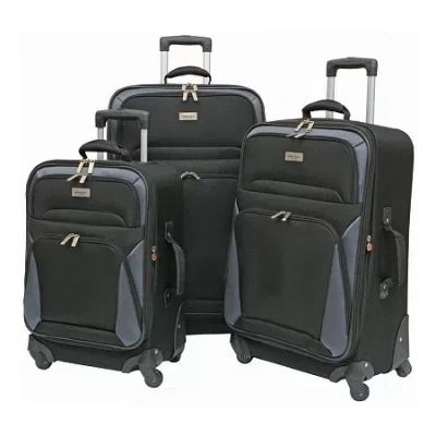 Geoffrey Beene Brentwood 3-pc. Softside Luggage Set In Black