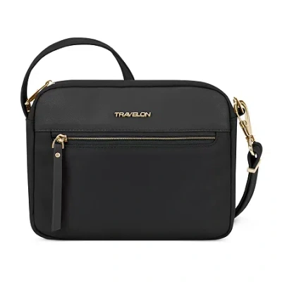 Travelon Anti Theft Addison Small Crossbody Messenger Bag In Black