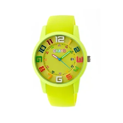 Crayo Women's Festival Lime Silicone-band Watch With Date Cracr2002 In Transparent