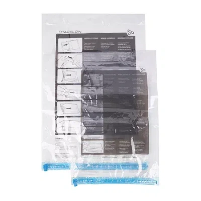Travelon Set Of 2 Compression Storage Bags In White