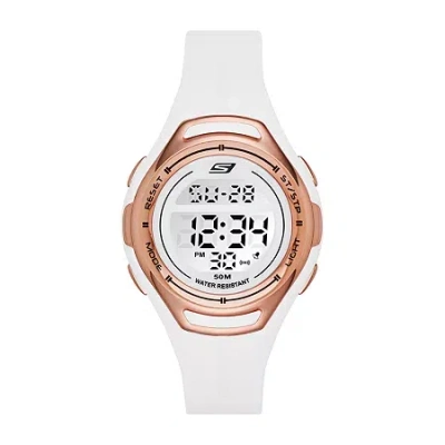 Skechers Artesia Womens Chronograph Digital White Strap Watch Sr2011 In Multi