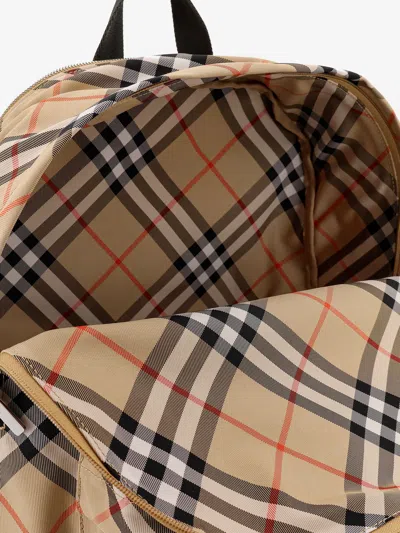Burberry Check Pattern Backpack With Front Pocket In Multi