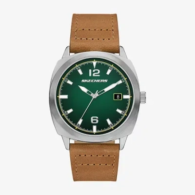 Skechers Mens Brown Leather Strap Watch Sr5274 In Brown