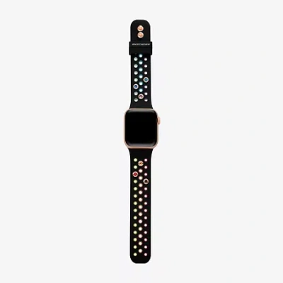 Skechers Apple Watch Compatible Unisex Adult Black Watch Band Srs6000 In Black