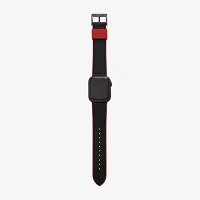 Skechers Apple Watch Compatible Unisex Adult Black Watch Band Srs1003 In Black