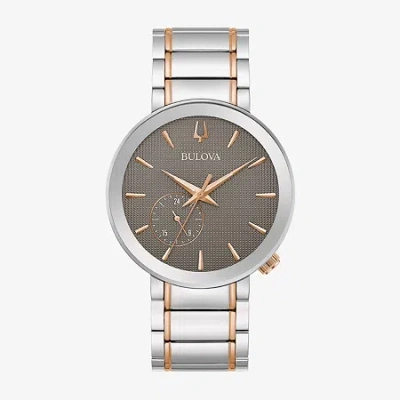 Bulova Modern Latin Grammy Mens Two Tone Stainless Steel Bracelet Watch 98a309 In Transparent