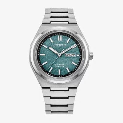 Citizen Zenshin Mens Silver Tone Bracelet Watch Aw0130-85x In Silver