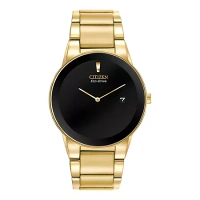 Citizen Axiom Mens Gold Tone Stainless Steel Bracelet Watch Au1062-56e In Gold