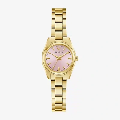 Bulova Surveyor Womens Gold Tone Stainless Steel Bracelet Watch 97l187 In Gold