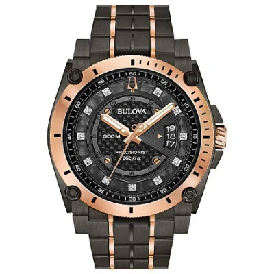 Bulova Precisionist Mens Two Tone Stainless Steel Bracelet Watch 98d149 In Transparent