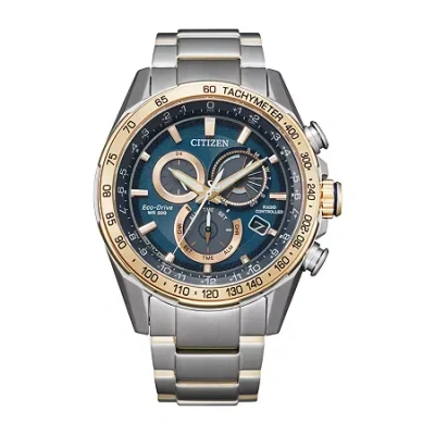 Citizen Mens Chronograph Two Tone Stainless Steel Bracelet Watch Cb5916-59l In Gray