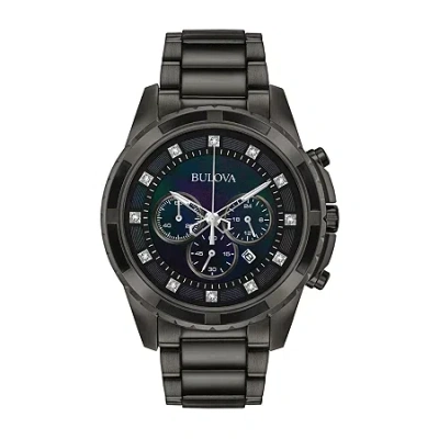 Bulova Classic Mens Chronograph Black Stainless Steel Bracelet Watch 98d133 In Black
