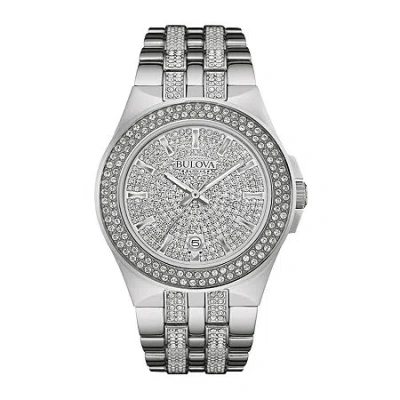 Bulova Phantom Mens Silver Tone Stainless Steel Bracelet Watch 96b235 In Gray