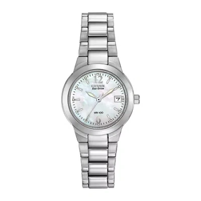 Citizen Chandler Womens Silver Tone Stainless Steel Bracelet Watch Ew1670-59d In Gray