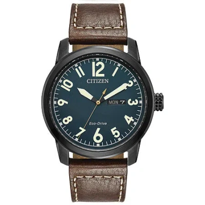 Citizen Chandler Mens Brown Leather Strap Watch Bm8478-01l In Multi